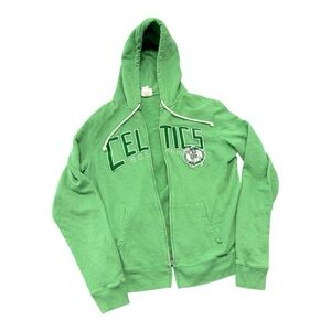 Boston Celtics Logo Spellout Full Zip Hoodie Sweater